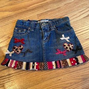 New Custom animal print skort-size 6-denim-Adorable ribbons at hem-wow!